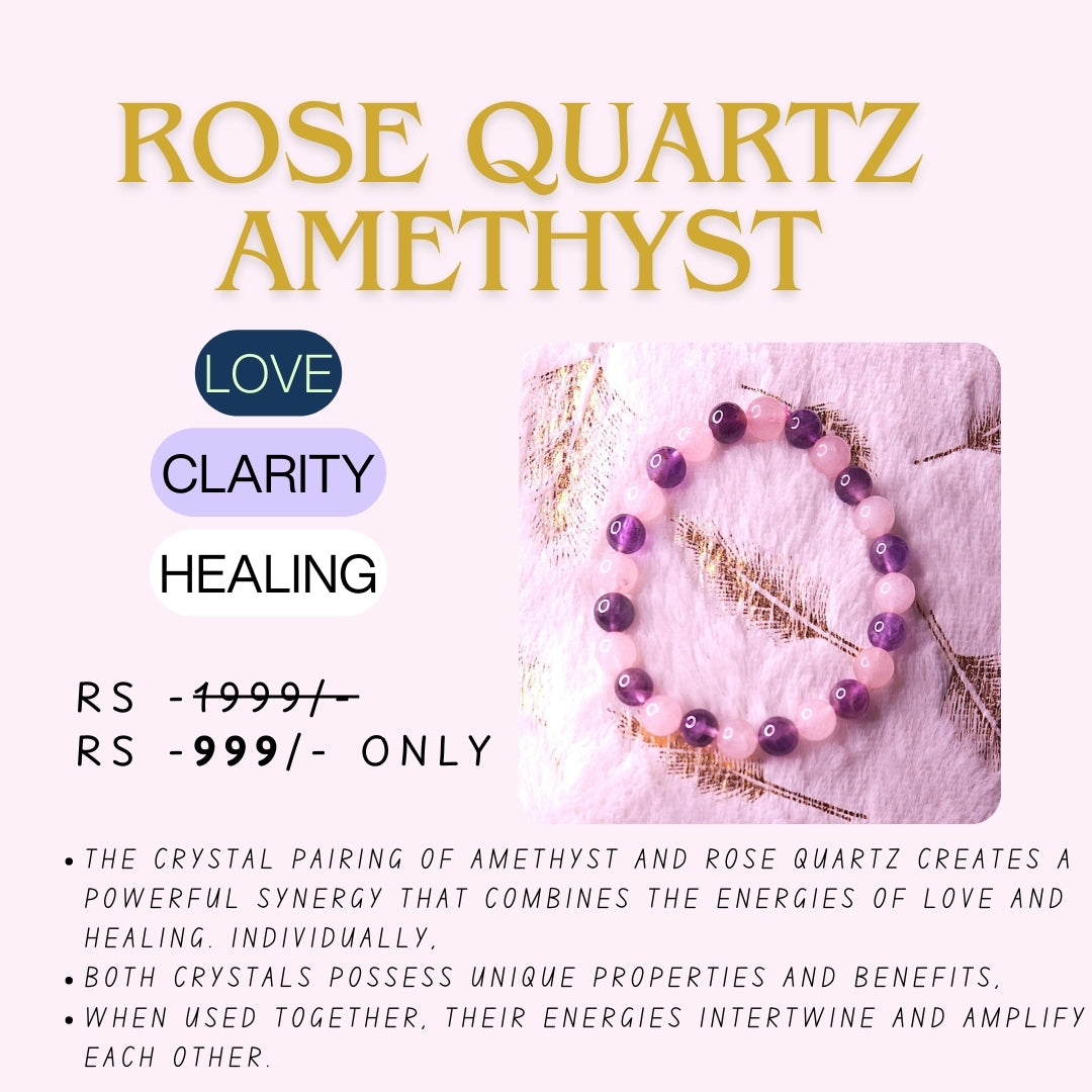 Rose Quartz Amethyst Bracelet