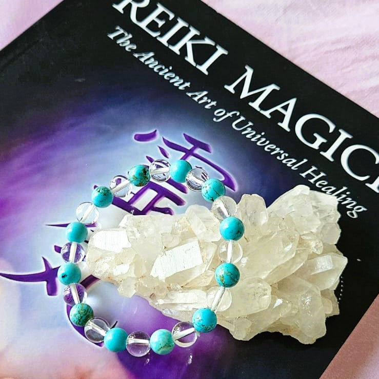 Clear Quartz With Turquoise Bracelet